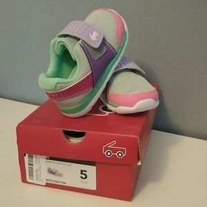 NIB See Kai Run, Toddler Girls Ryder II FlexiRun light gray, purple, size 5